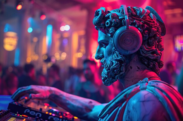 profile-portrait-ancient-god-statue-dj-large-headphones-colorful-neon-lights-club_646632-11331